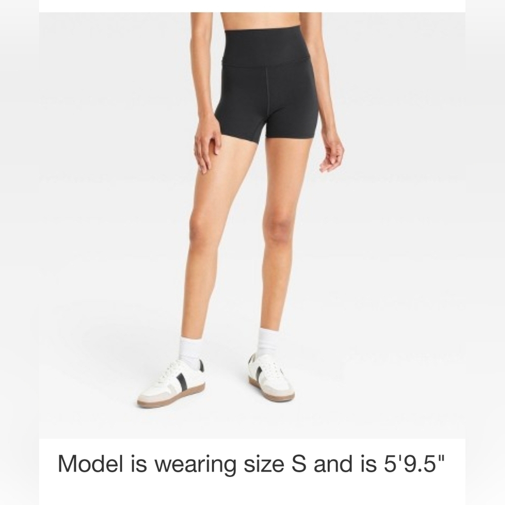 All In Motion Women's High-Rise Bike Shorts Black Inseam 4